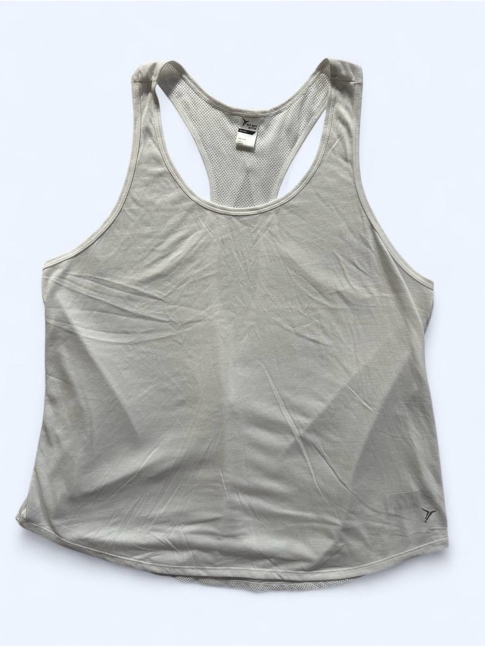 Old Navy Mesh Back Racerback Tank in White Size XXL Go Dry Activewear Workout